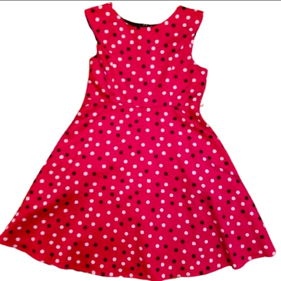 Girls Red polka dot dress - Picture 2 of 5